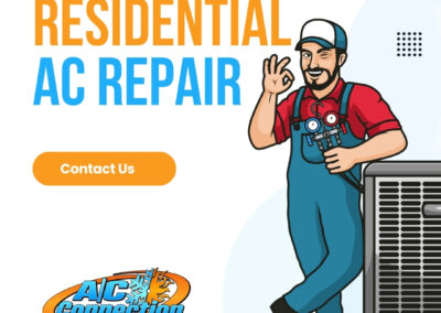 Residential AC unit being repaired by A/C Connection LLC in Pensacola, FL